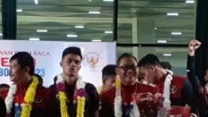 Penjemputan Timnas Indonesia U-22 di Bandara Soetta