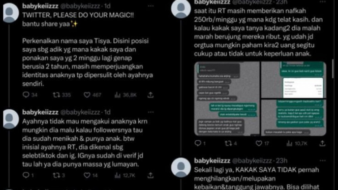 Unggahan Tisya di Akun Twitter