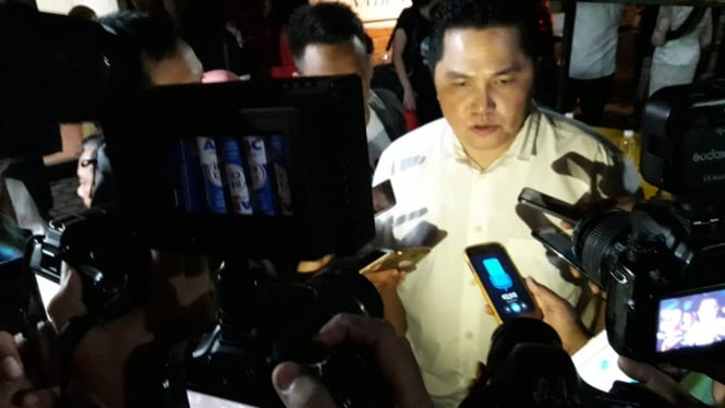 Ketum PSSI, Erick Thohir saat di Cirebon April 2019