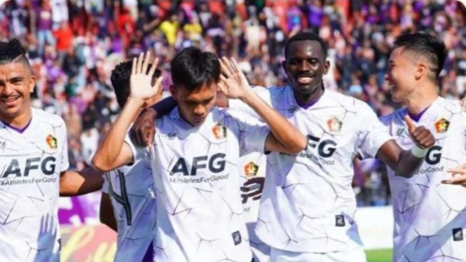 Pemain Persik Kediri, Flavio Silva Rayakan Gol vs Persib Bandung