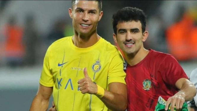 Megabintang Al Nassr Cristiano Ronaldo bersama Ahmad Zero