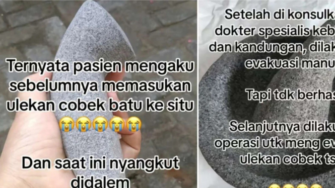 Kasus seorang wanita gunakan cobek sebagai mainan seks.