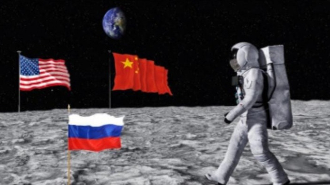 Ilustrasi Luar Angkasa, Persaingan AS, China & Rusia di Bulan