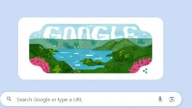 Ilustrasi Jaringan Internet, Tampilan Danau Toba di Google Doodle