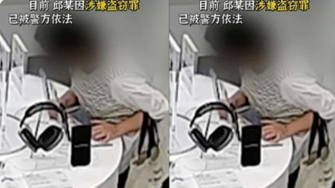 Viral Wanita Tiongkok Gigit Kabel Pengaman untuk Curi iPhone 14