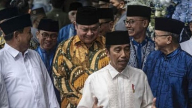Presiden Jokowi Bersama Beberapa Pimpinan Parpol.