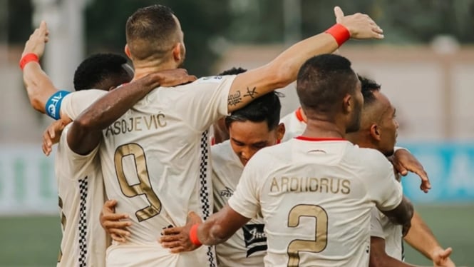Pemain Bali United merayakan gol ke gawang Stallions