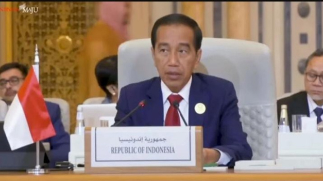 Presiden Jokowi di KTT Luar Biasa OKI (Riyadh, Arab Saudi)