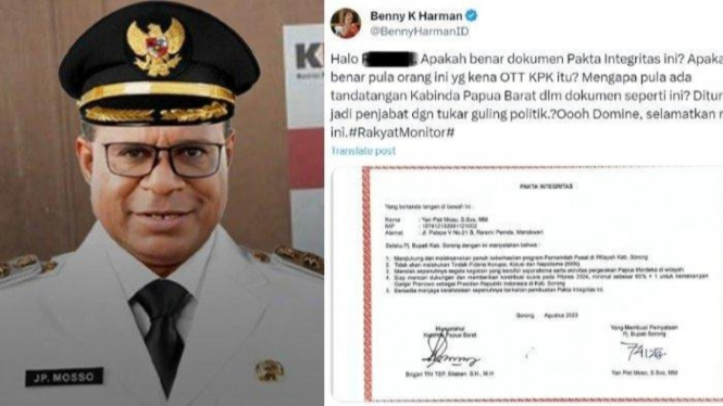 Viral Pakta Integritas PJ Bupati Sorong usai kena OTT