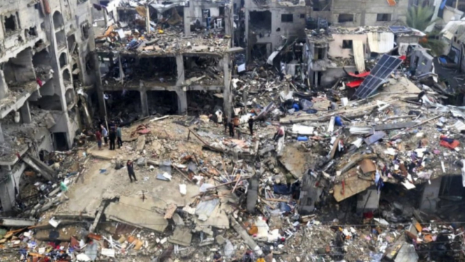 Reruntuhan Gedung di Palestina