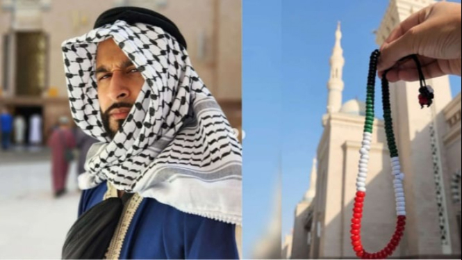 Islah Abdur Rahmah yang Pakai Syal Palestina di Arab Saudi