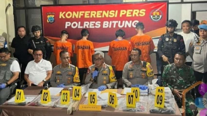 Konferensi pers Polres Bitung