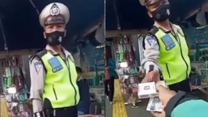 Viral Oknum Polantas Diduga Pungli Rokok ke Ojol di Pasar Minggu