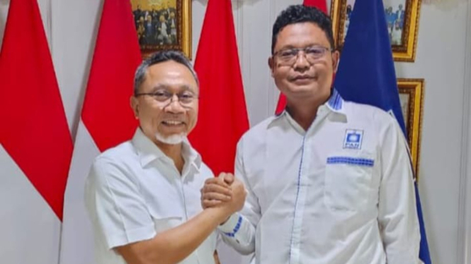 Ketua Bappilu DPD PAN Subang Otok saat bersama ketua umum PAN Zulhas.