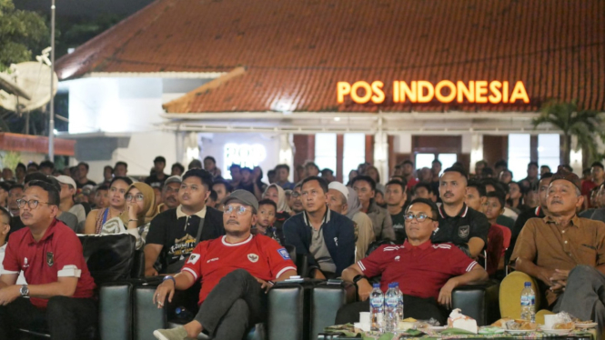 Keseruan Nobar Piala Asia U-23 di Posbloc