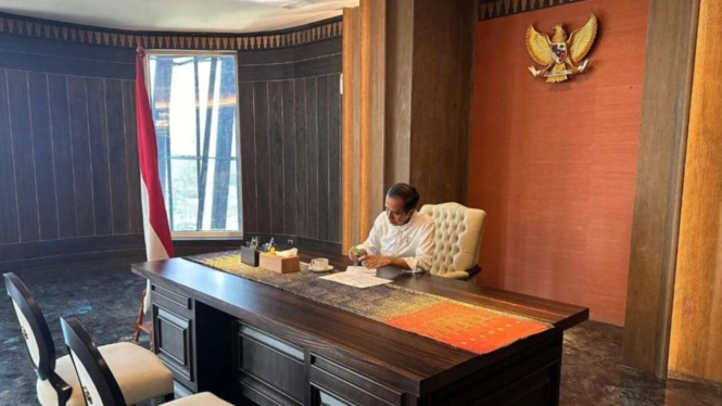 Ruang kerja Presiden Jokowi di IKN.