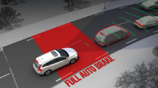 Ilustrasi Autonomous Emergency Braking