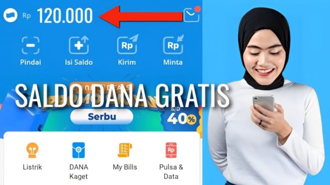 Ilustrasi dapat Saldo DANA Gratis