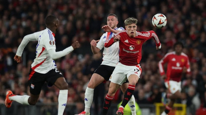 Manchester United saat melawan Lyon