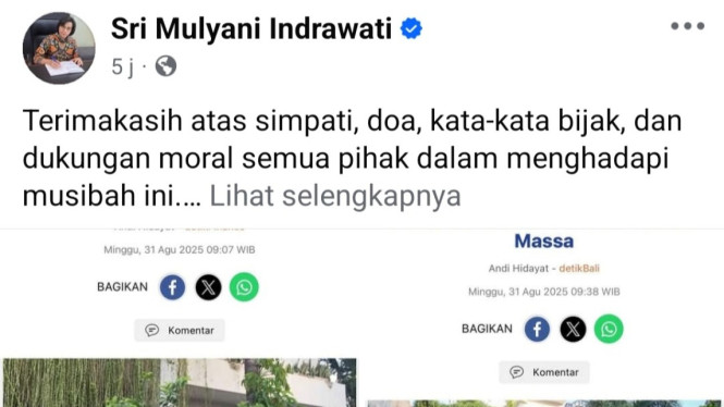 Facebook Sri Mulyani