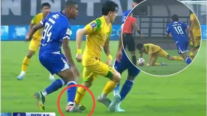 Momen kaki Fransisco Riviera diinjak pemain Persib