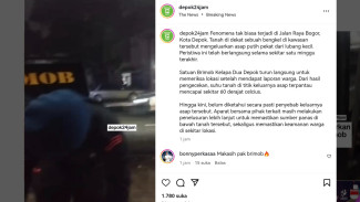 Brimob Turun Tangan Cek Fenomena Asap Keluar Dari Dalam Tanah di Depok
