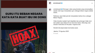 Menkeu Sri Mulyani Bilang Video 'Guru Sebagai Beban Negara' Hoaks
