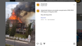 Gedung DPRD NTB Hangus Terbakar Sabtu Siang Ini