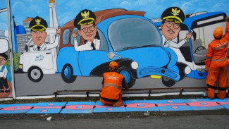 Anti Vandalisme! Sunter Jaya Tanjung Priok Sulap Tembok Kotor Jadi Mural Keren