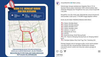 Ada Reuini 212, Polda Lakukan Rekayasa Lalu Lintas di Seputaran Monas