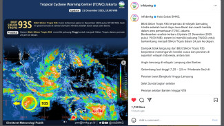 Ada Bibit Siklon Tropis 93S, BMKG Sebut Peluang jadi Siklon Tropis dan Daerah-daerah Ini Diimbau Waspada