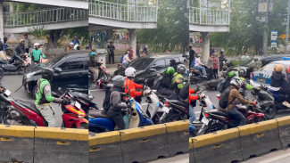 Mobil Lawan Arah di Pasar Baru Timur, Tabrak Sejumlah Kendaraan hingga Mobil Polisi
