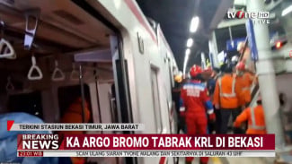 Update: 14 Korban Meninggal Dunia, dan 84 Korban Luka Akibat Tabrakan Kereta di Bekasi