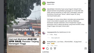 Di Jalan KSU Kota Depok Disebut Mirip Danau Usai Digenangi Banjir Akibat Hujan Deras