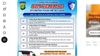 Catat, Ini 5 Lokasi Layanan SIM Keliling Selasa 28 Juli di Jakarta