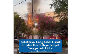 Tiang Listrik di Jalan Cinere Raya Pagi Ini Terbakar, Lalu Lintas Terhambat