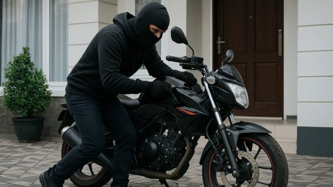 Ilustrasi pencuri motor