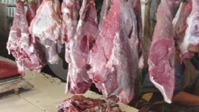 Daging di pasar (foto ilustrasi).