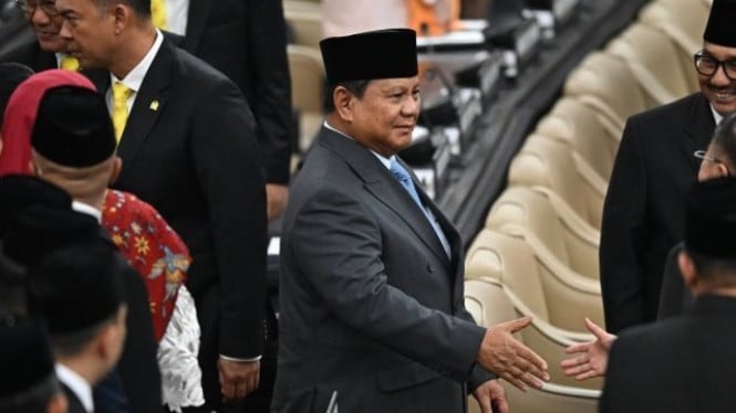 Presiden RI Prabowo Subianto saat pidato kenegaraan.