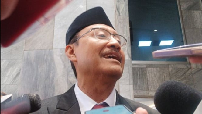 Mensos Saifullah Yusuf usai menghadiri Sidang Tahunan MPR RI.