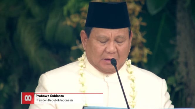 Presiden Prabowo Subianto Bacakan Teks Proklamasi