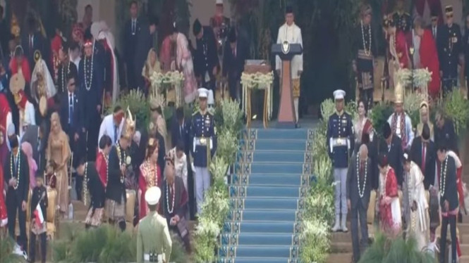 Upacara HUT ke-80 RI di Istana Merdeka, Jakarta.