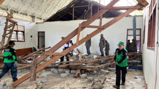 Kerusakan Gereja Elim akibat gempa magnitudo 6,0 guncang Poso.