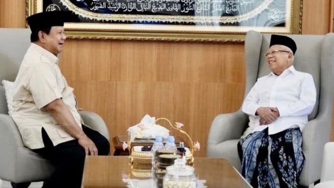 Presiden Prabowo silaturahmi menemui Wapres Ke-13 KH Maruf Amin