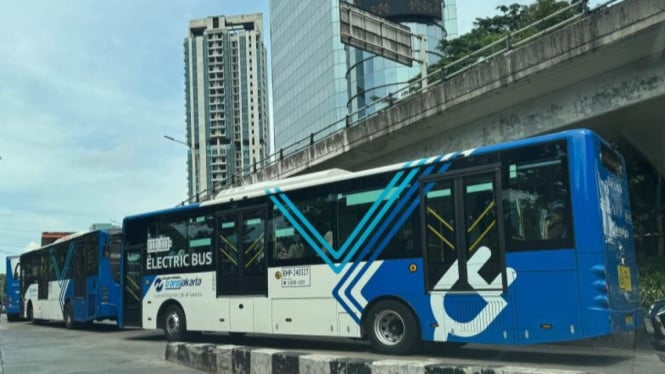 Ilustrasi - Bus Transjakarta.