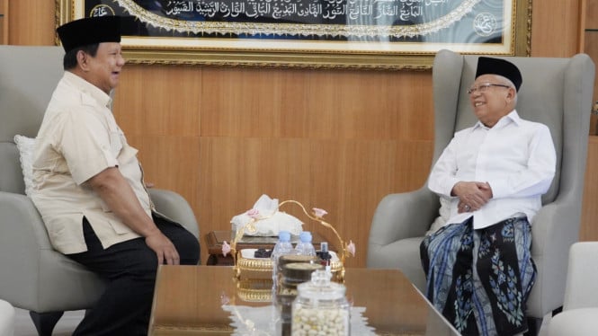 Presiden Prabowo Subianto kunjungi Wapres ke-13 KH Ma'ruf Amin.