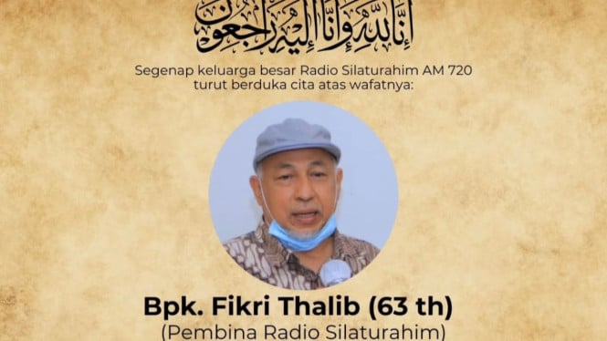 Politikus dan Aktivis Fikri Thalib Wafat di RSPAD