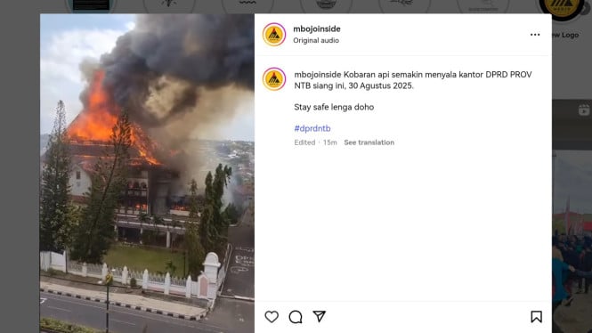 Gedung DPRD NTB Hangus Terbakar