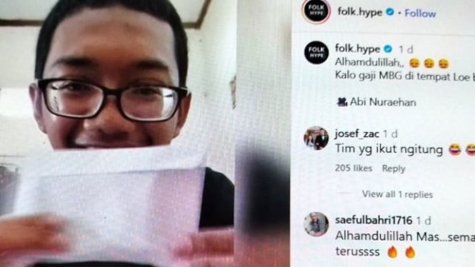 Viral karyawan Program MBG unboxing gaji pertama.