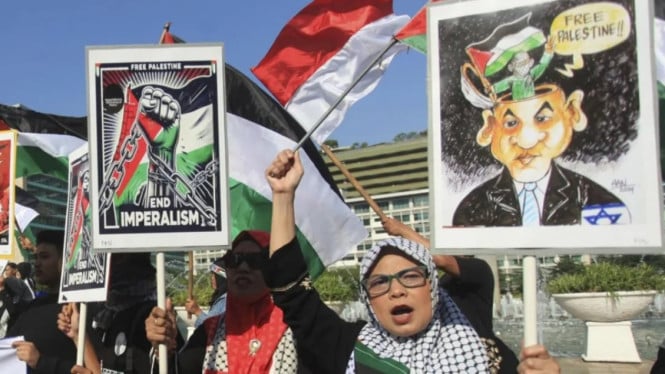 Aksi Dukung Palestina di Bundaran HI